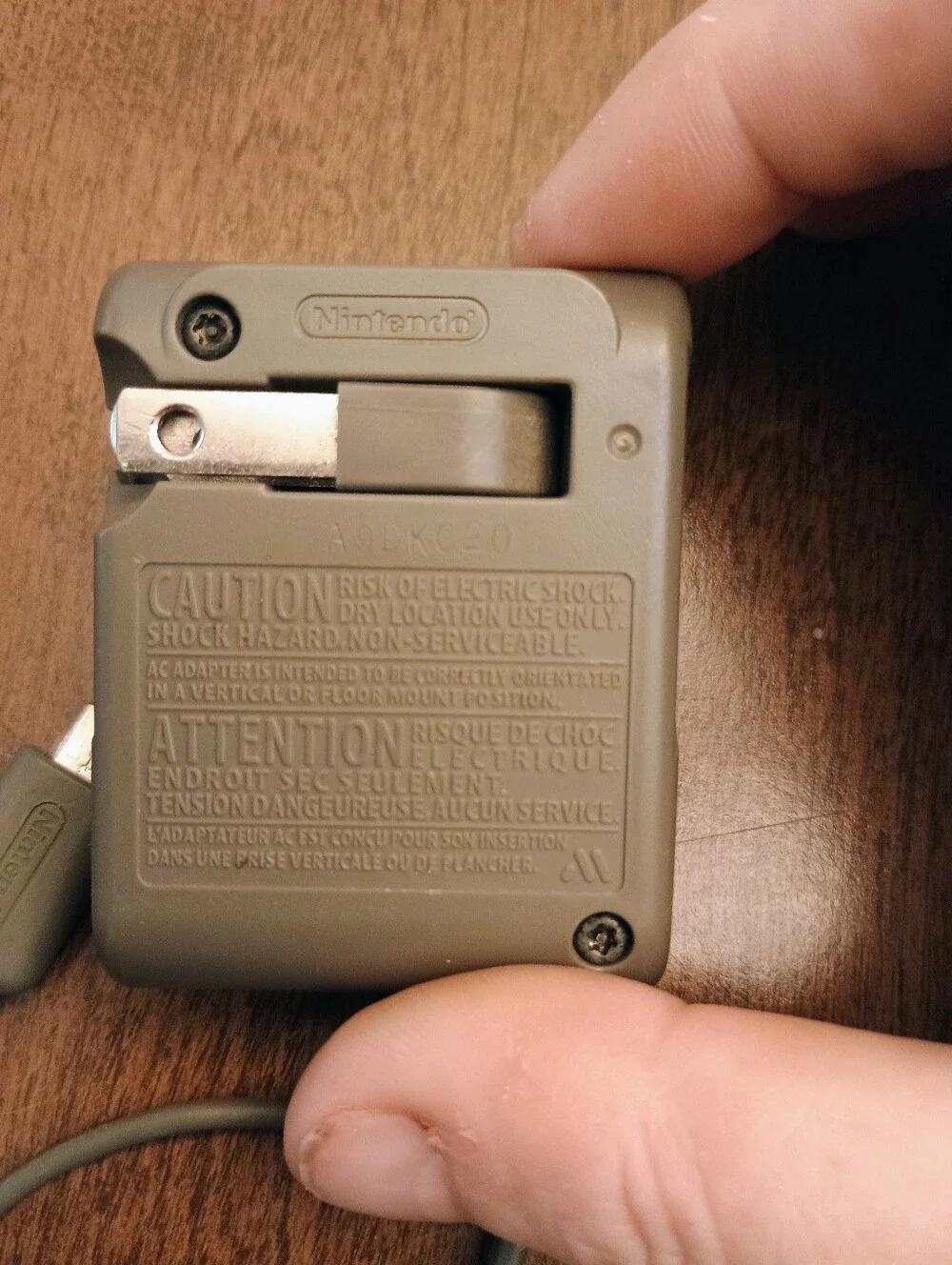 Nintendo Olive Gray AC Adapter Charger